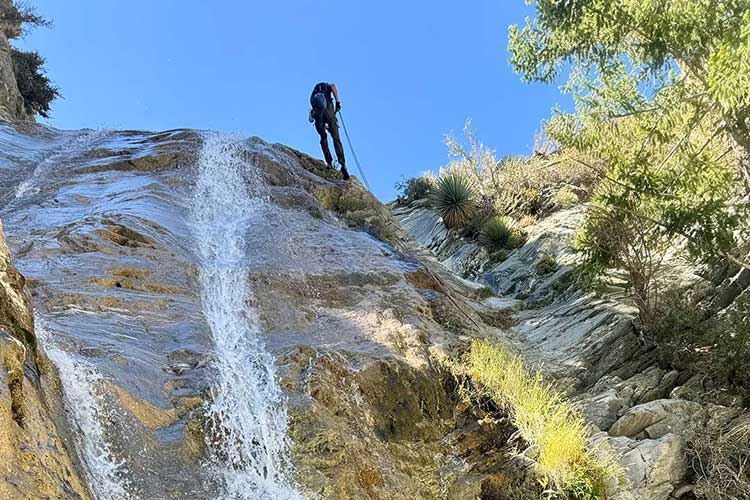 Man repelling as part of treatment for Cocaine addiction Vista, CA.