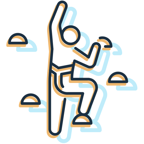 Icon of hands shaking as a visual metaphor of adventure therapy for addiction recovery modalities.